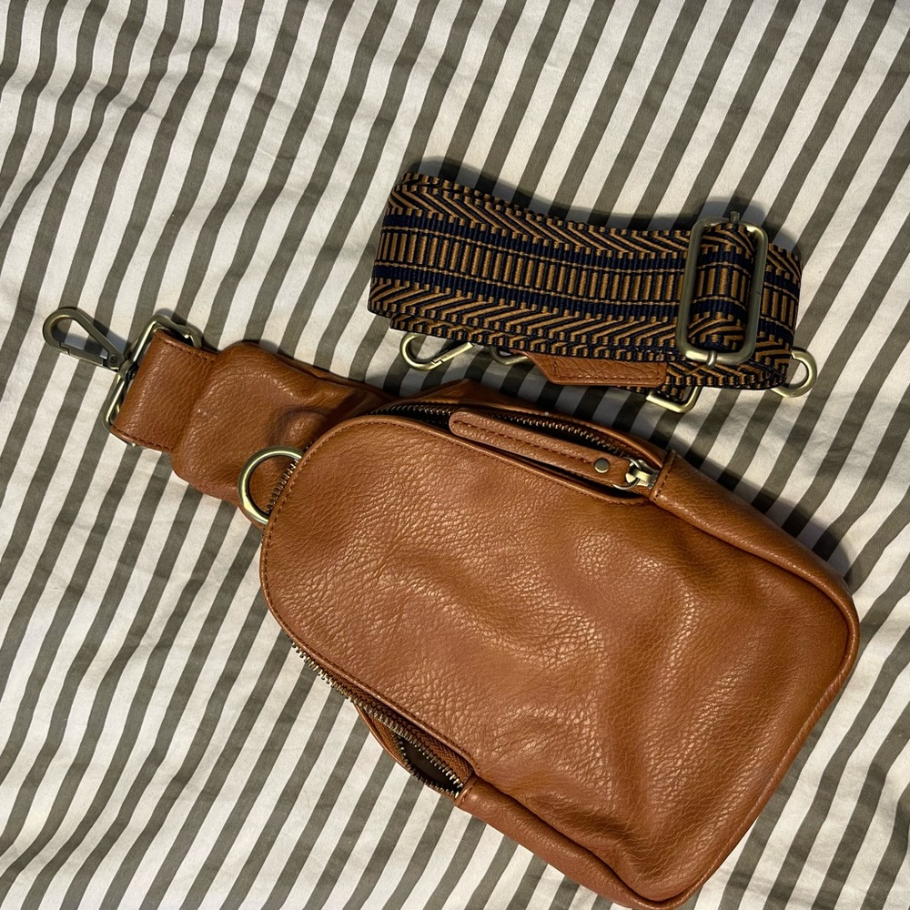 Anthropologie Liberty Sling Bag in Camel